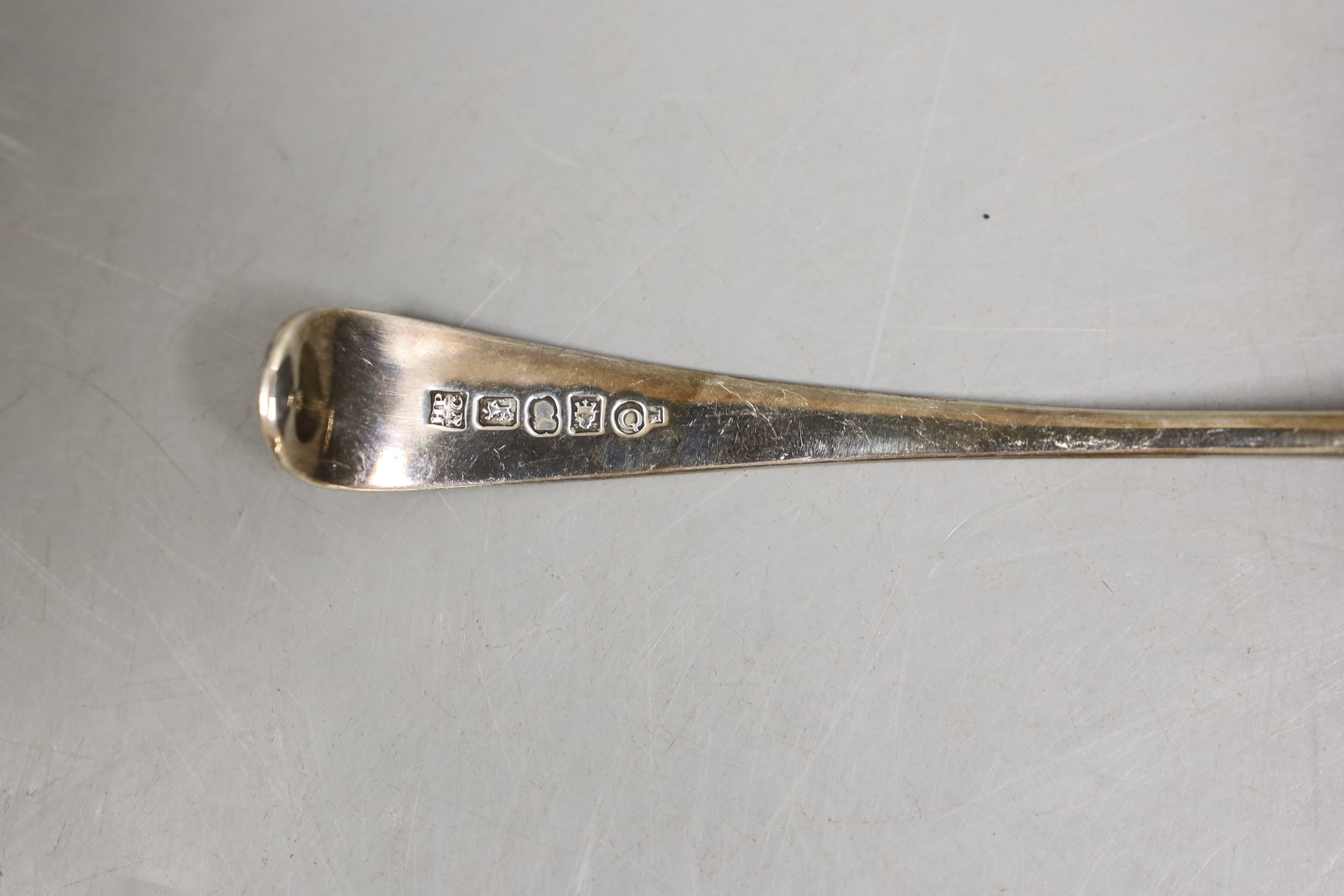 A George III provincial silver Old English pattern sauce ladle, by Hampston, Prince & Cattles, York, 1802, 16.5cm, 46 grams.